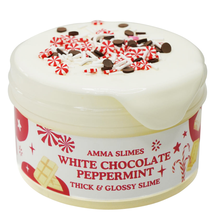 White Chocolate Peppermint Thick and Glossy Slime